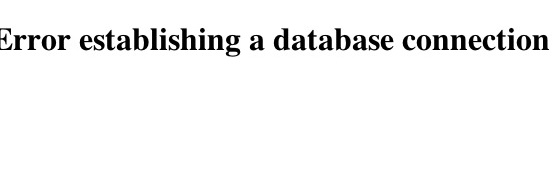 Error establishing a database connection